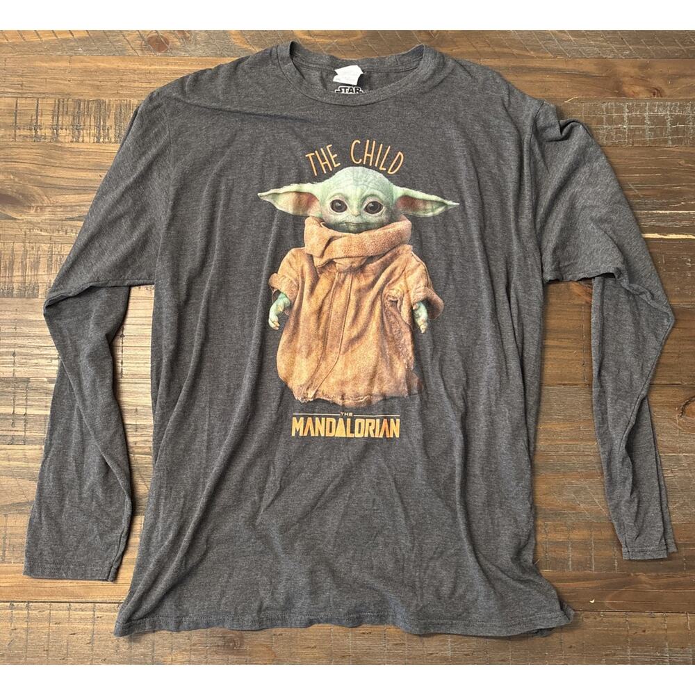 Disney Parks Star Wars Shirt Mens XXL Grogu The Child Long Sleeve Tee
